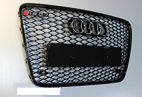 Решітка радіатора Ауді Q7 стиль RSQ7, чорна глянсова (10-15 р.в.)