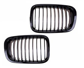 Решітка радіатора, гриль, "ніздрі" BMW E46 чорна глянцева (98-01 р.в.)