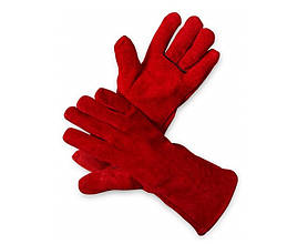 Рукавички краги (червоні) гнучкі та комфортні із замші