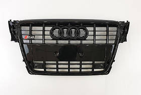 Решітка радіатора Ауді A4 B8 S4 чорна глянсова (08-11 р.в.)