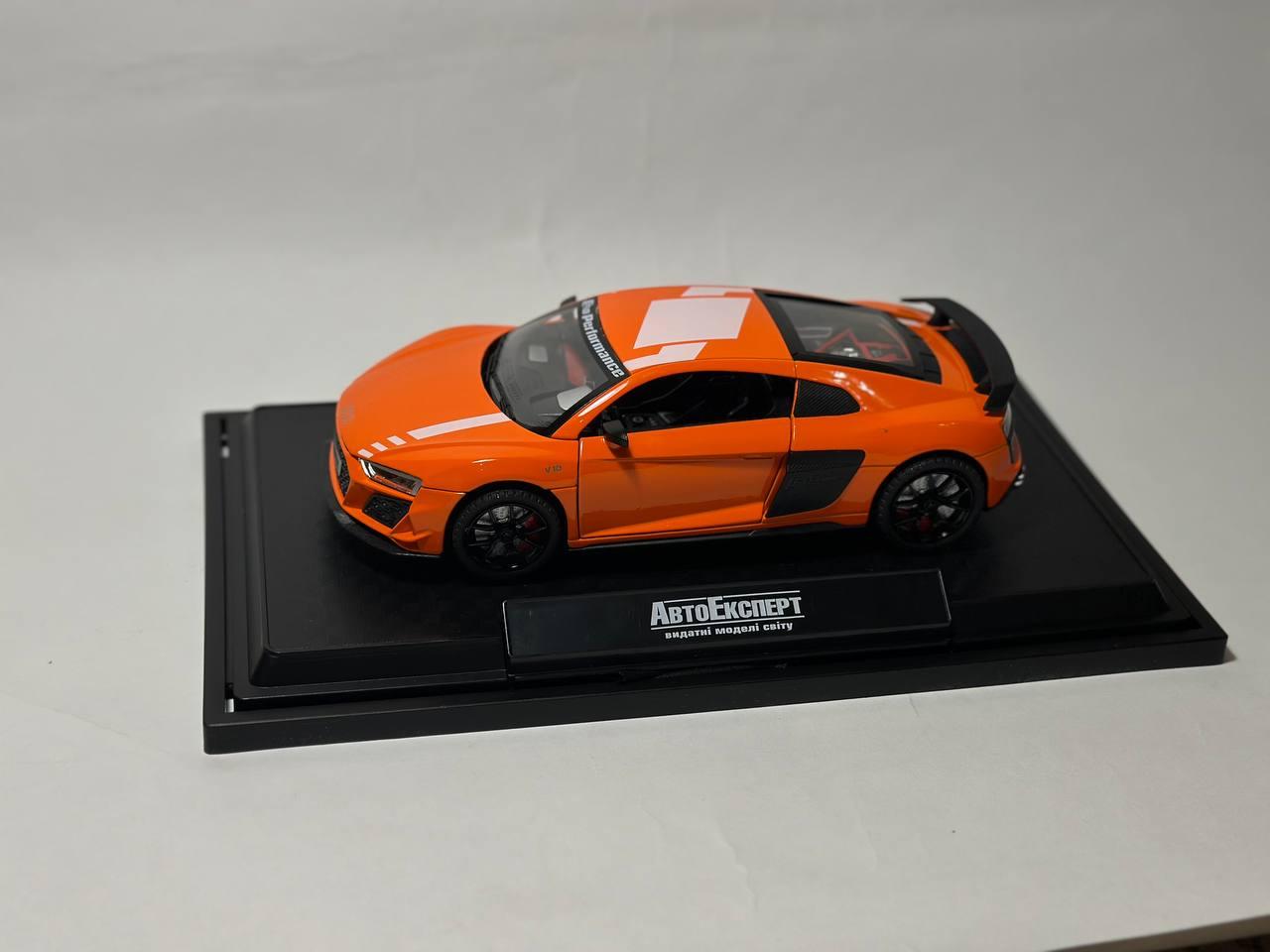 Машинка металева AUDI R8 , "АвтоЕксперт" Ауді , помаранчова світло звук 19* 9 * 5 см, 1:24