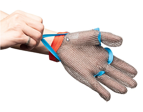 Рукавичка з металевої сітки з гумовим тримачем. Кольчужна рукавичка з неіржавкої сталі