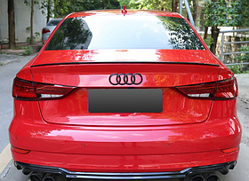 Спойлер на Audi A3 8V стиль S3 чорний глянсовий (ABS-пластик)