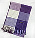 Шарф теплий жіночий у велику клітинку Мішель фіолетовий, фото 4