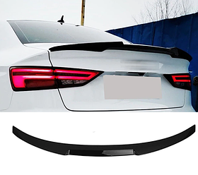 Спойлер на Audi A3 8V стиль М4 чорний глянсовий ABS-пластик