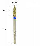 Фреза алмазна "Морква" синя Ø 4,2 мм середній абразив для апаратного манікюру та педикюру. Південна Корея., фото 2