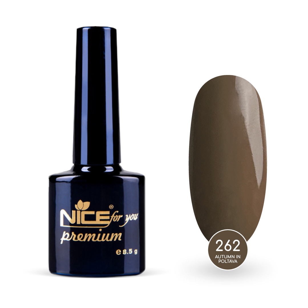 Гель-лак Nice for you Autumn in Poltava Premium №262 Темно-оливковий 8.5 г