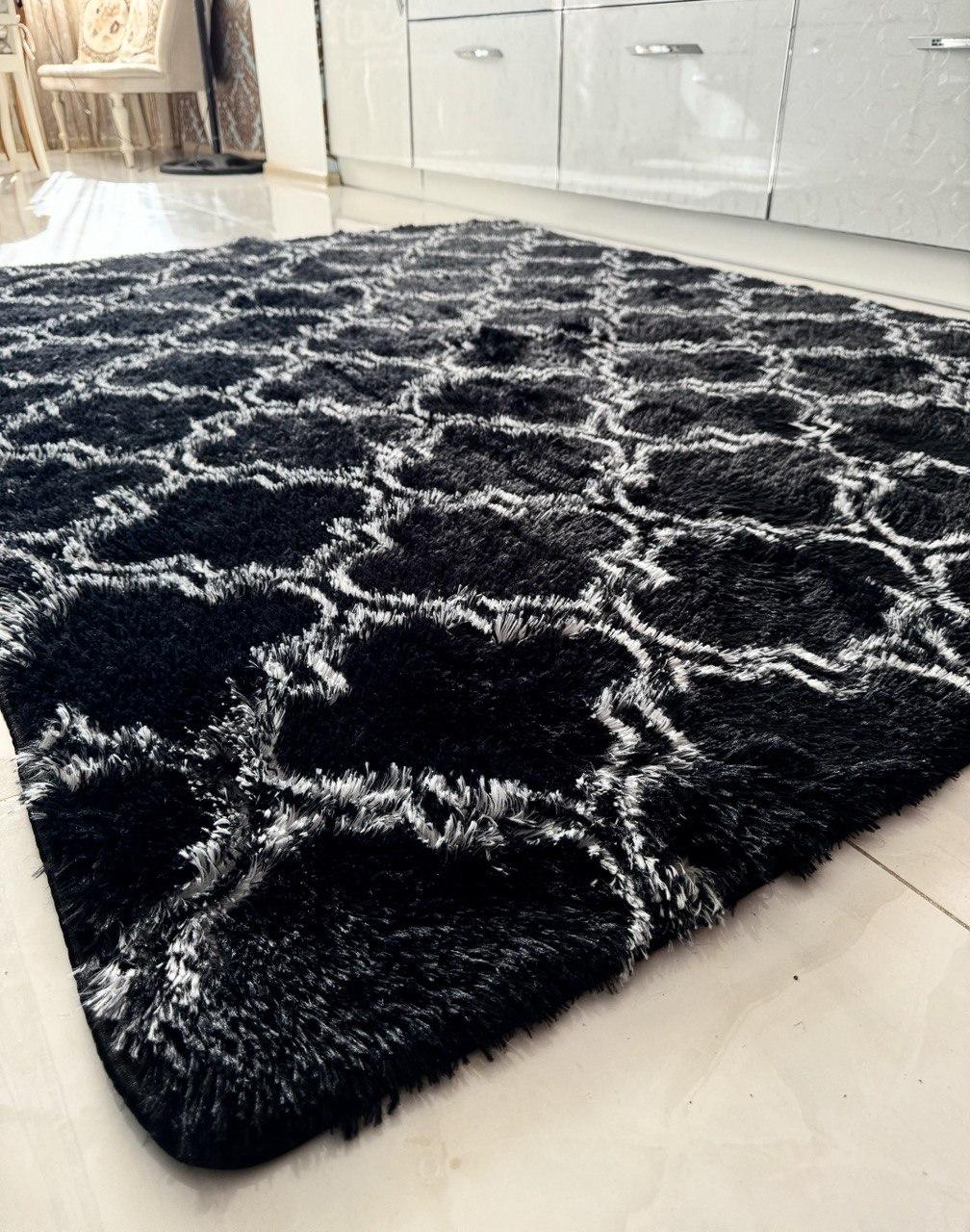 Хутряний ворсистий килимок Травка150*200 см із довгим ворсом, фото 1