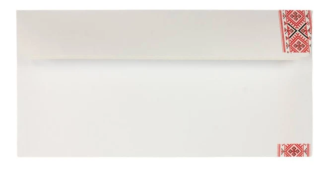 Конверт Е65 110х220 "вишиванка2" білий
