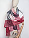 Шарф теплий жіночий у велику клітинку Мішель марсала, фото 2