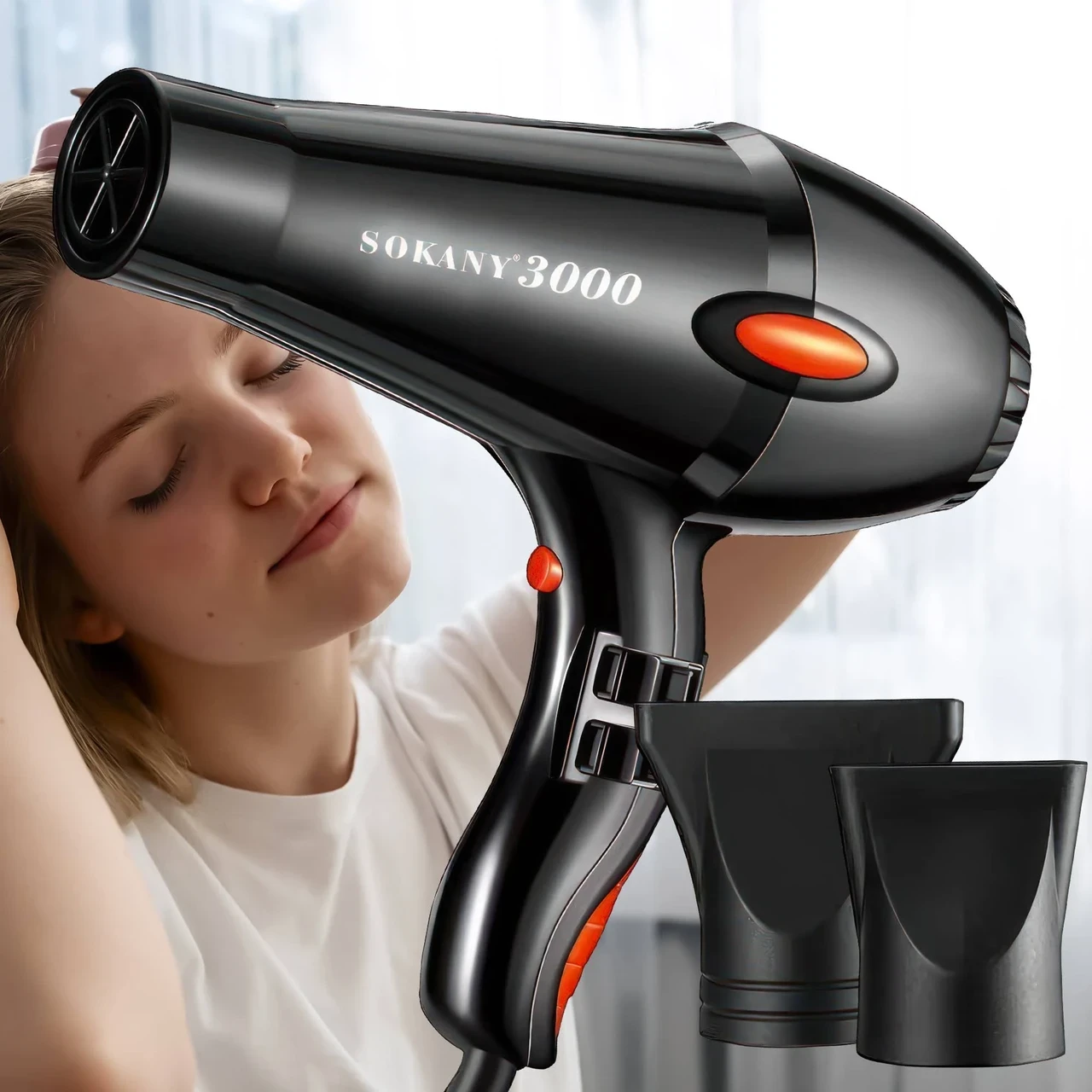 Профессиональный фен для сушки волос с диффузором Sokany SK-3001-HD 3000 Вт