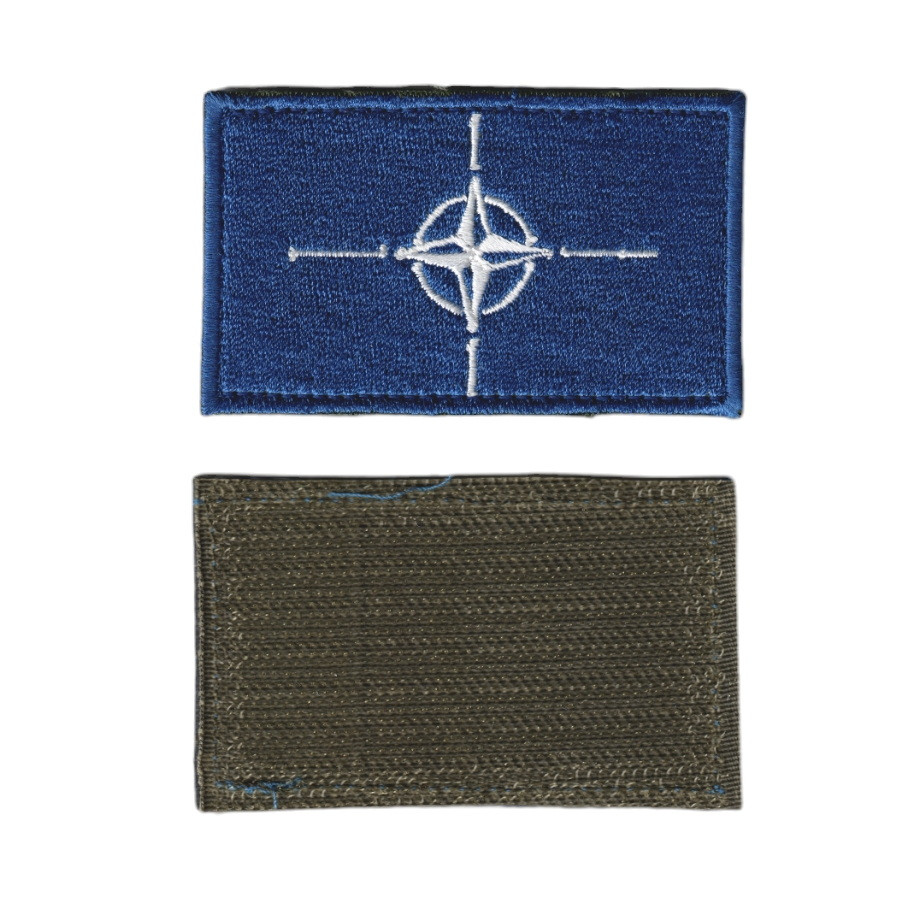 Шеврон ЗСУ, військовий / армійський, НАТО прапор, на липучці, 5 см * 8 см, фото 1