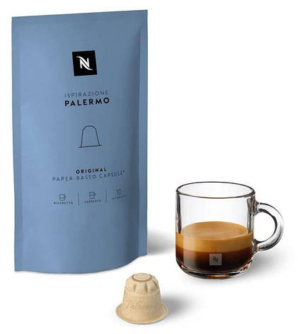 Кава Ispirazione Palermo compostable (10капсул) Nespresso / Paper-Based Capsule, фото 1