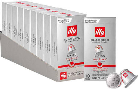 Кава в капсулі Illy Classico Lungo, 10 уп. (100 кава-капсул) Nespresso, фото 1