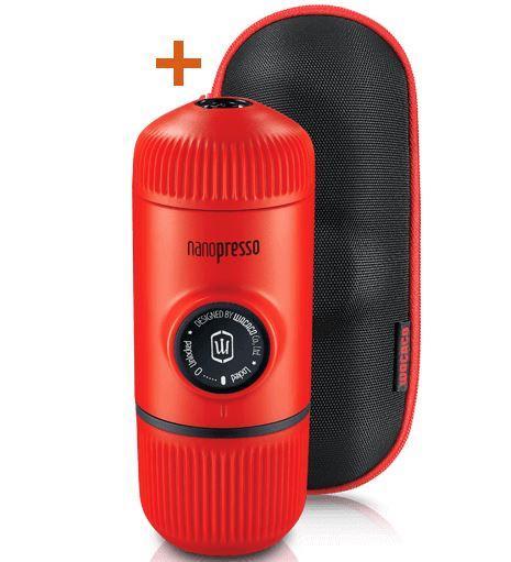 Wacaco Nanopresso Lava Red + кейс – портативна червона кавоварка, мелена кава