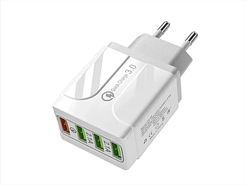 Зарядний пристрій 220В 3,5А QC3.0 USBx4 Quick Charger 34-2/ 7129 (500)