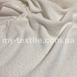Тканина пальтова Букле Баранчик 150 см щільність 300 г/м2 однотон Молочний