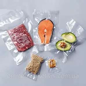 Пакети в рулоні для вакууматора 5 м х 30 см / Вакуумний рулон для вакуумного пакувальника та зберігання їжі, фото 3