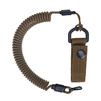 Страхувальний тренчик з карабіном та кріпленням на пояс (паракорд, коричневий койот)