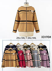 Кофта жіноча Kiss me тепла з брошкою, фабричний Китай різні кольори. Розміри 2XL/3XL-3XL/4XL