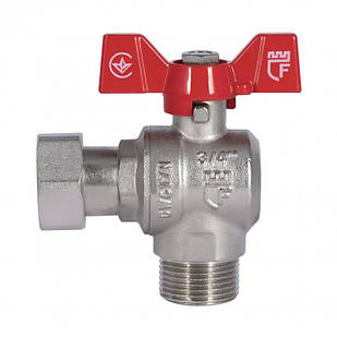 Кран кульовий з накидною гайкою SD Forte 3/4" ВН для води кутовий SF224W20
