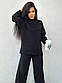 Жіночий в'язаний костюм з подовженим вільним светром і штанами палацо 9KO3726, фото 3