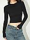 Жіночий лонгслів базовий із трикотажу рубчик (р. 42-46) 18KF3369, фото 2