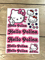 Комплект наклеек на велосипед самокат HELLO POLINA . під замовлення інші імена