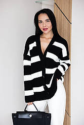 Подовжений в'язаний кардиган на ґудзиках вільного крою (р 42-46) 4KA558