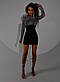 Чорне коротке плаття облягаюче з топом болеро із сітки зі стразами (р. S, М) 66PL5847Е, фото 2