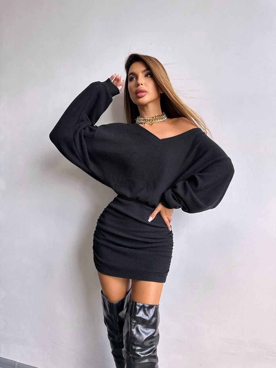 Тепле плаття туніка коротке з вільним верхом (р. S, M) 66PL5849Е, фото 1