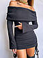 Коротке плаття тепле з відкритими плечима та затяжкою збоків (р. S, M) 66PL5850Е, фото 3