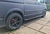 Бокові пороги,підніжки X5-тип black (2 шт., алюм) Коротка база для мод. Volkswagen T5 2010-2015 років., фото 3