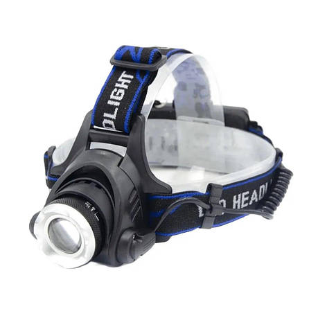 Ліхтар акумуляторний налобний PL-122 LED ліхтарик 4 режимів роботи зум, фото 1