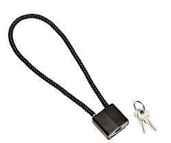 Навісний замок Solve з тросом 20 см Black KT6009002