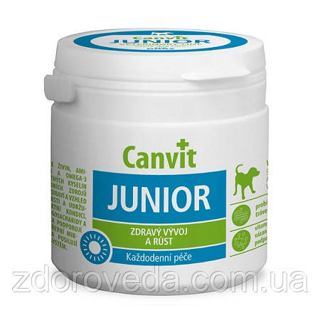 Canvit Junior Канвіт Юніор - комплекс вітамінів для цуценят та молодих собак, 100 табл., фото 1