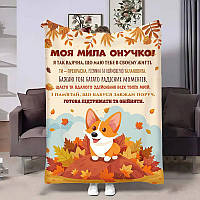 Плед 3D з побажаннями для онучки Онучці Коргі 4153_A 17545 160х200 см ТМ