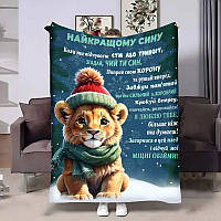 Плед 3D з побажаннями для сина Сину Зимовий Сімба 4156_A 17549 160х200 см ТМ