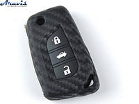Чехол на пульт сигнализации силиконовый Toyota ZD Carbon 1030 (3895)