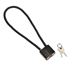 Навісний замок Solve з тросом 28 см Black KT6009003
