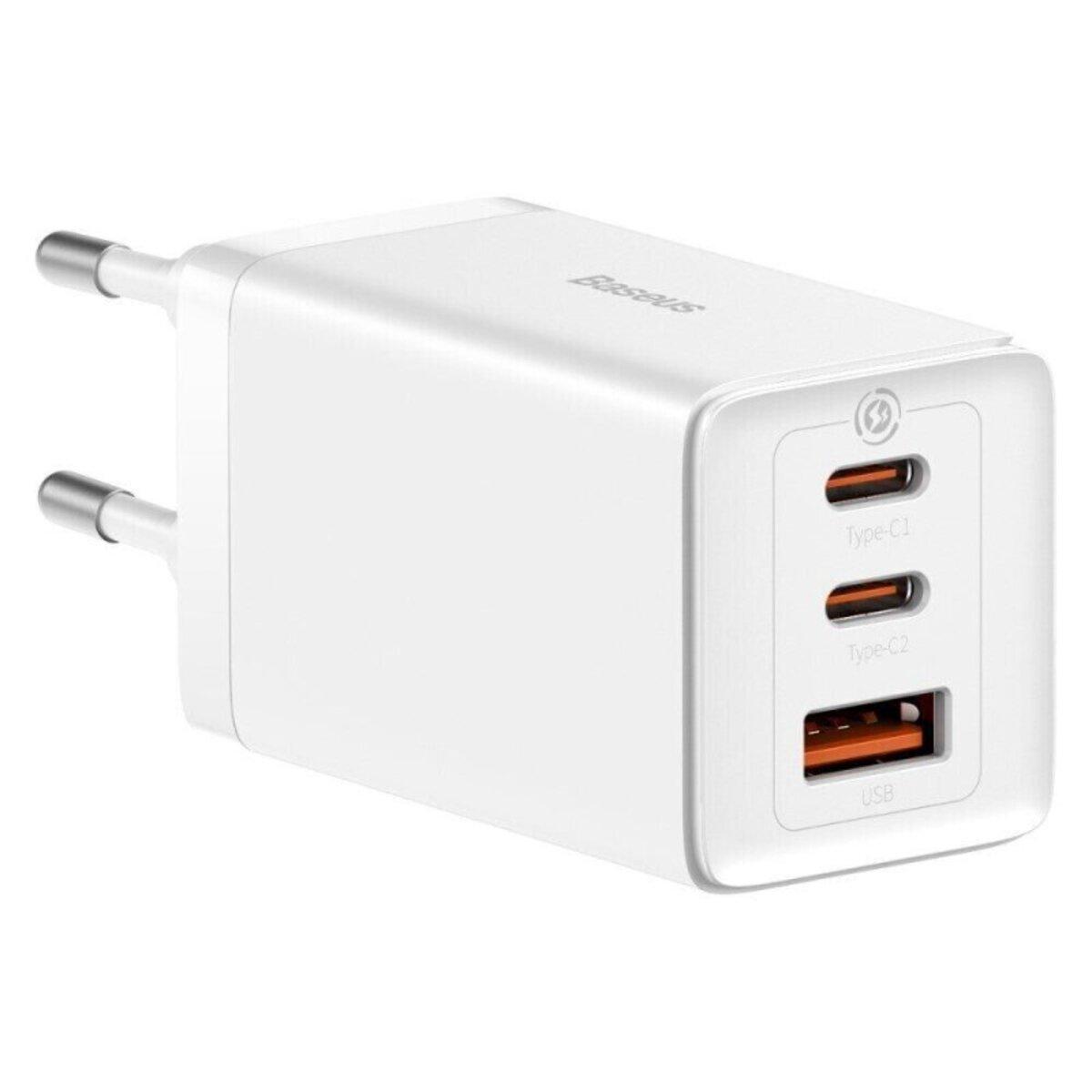 МЗП Baseus GaN5 Pro Fast Charger 2C+U 65W EU White(Include:Baseus Xiaobai series fast charging Cable Type-C