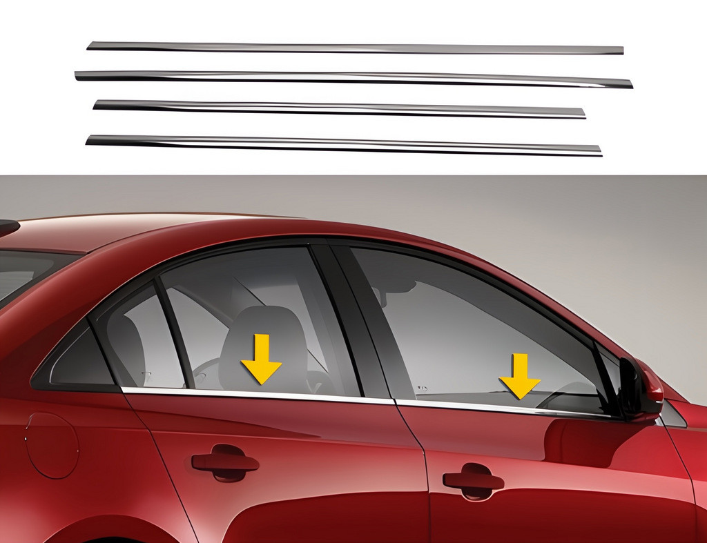 Універсальні нижні молдинги (4 шт, нерж) 97см на 3см, 88см на 3см від VLF комп., фото 1