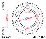 Звезда задняя JT JTR1465.47