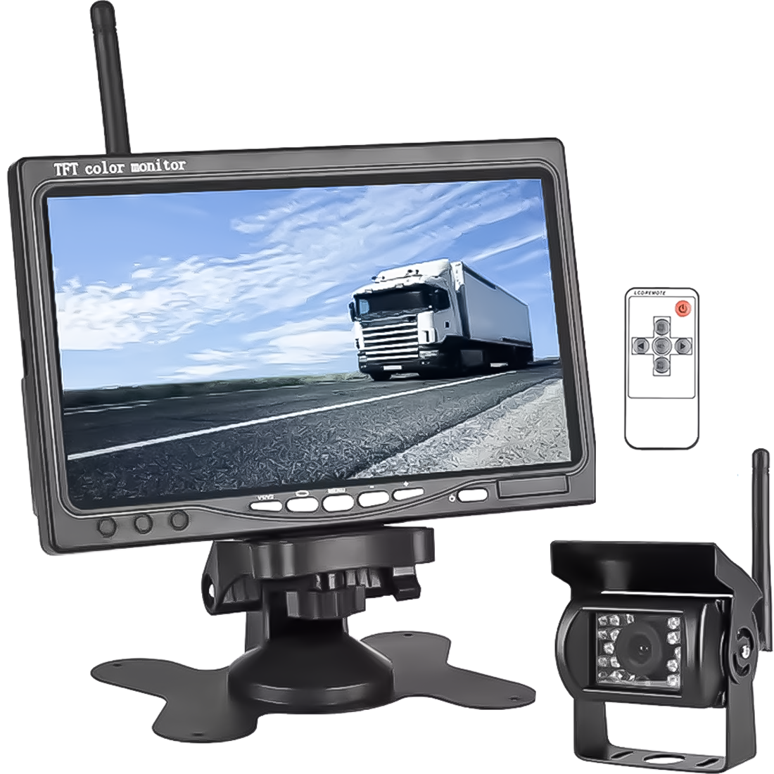 Безпровідна камера заднього виду з монітором 7" дюймів і камерою Podofo K0081, паркувальний комплекс для вантажних авто