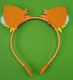 Обруч лиси Вушка лисички на обручі Осінній обідок лисичка Ушки Лисички на обруче Обруч с ушками Лисичка, фото 2