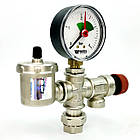 Група безпеки котла MV-X15 манометр V63 підкл. 1/2"-3/4",1.5bar (50кВт) ITAP KVANT, фото 3