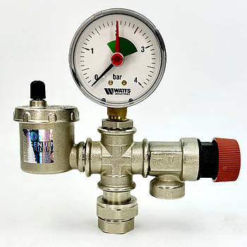 Група безпеки котла MV-X15 манометр V63 підкл. 1/2"-3/4",1.5bar (50кВт) ITAP KVANT