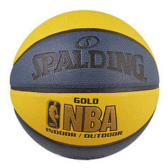 М'яч баскетбольний Spalding №7 PU жовто-синій