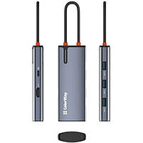 USB-хаб ColorWay USB-C 5-в-1 Type C PD 100W/USB3.0х3/HDMI 4К (CW-HUB01), фото 3