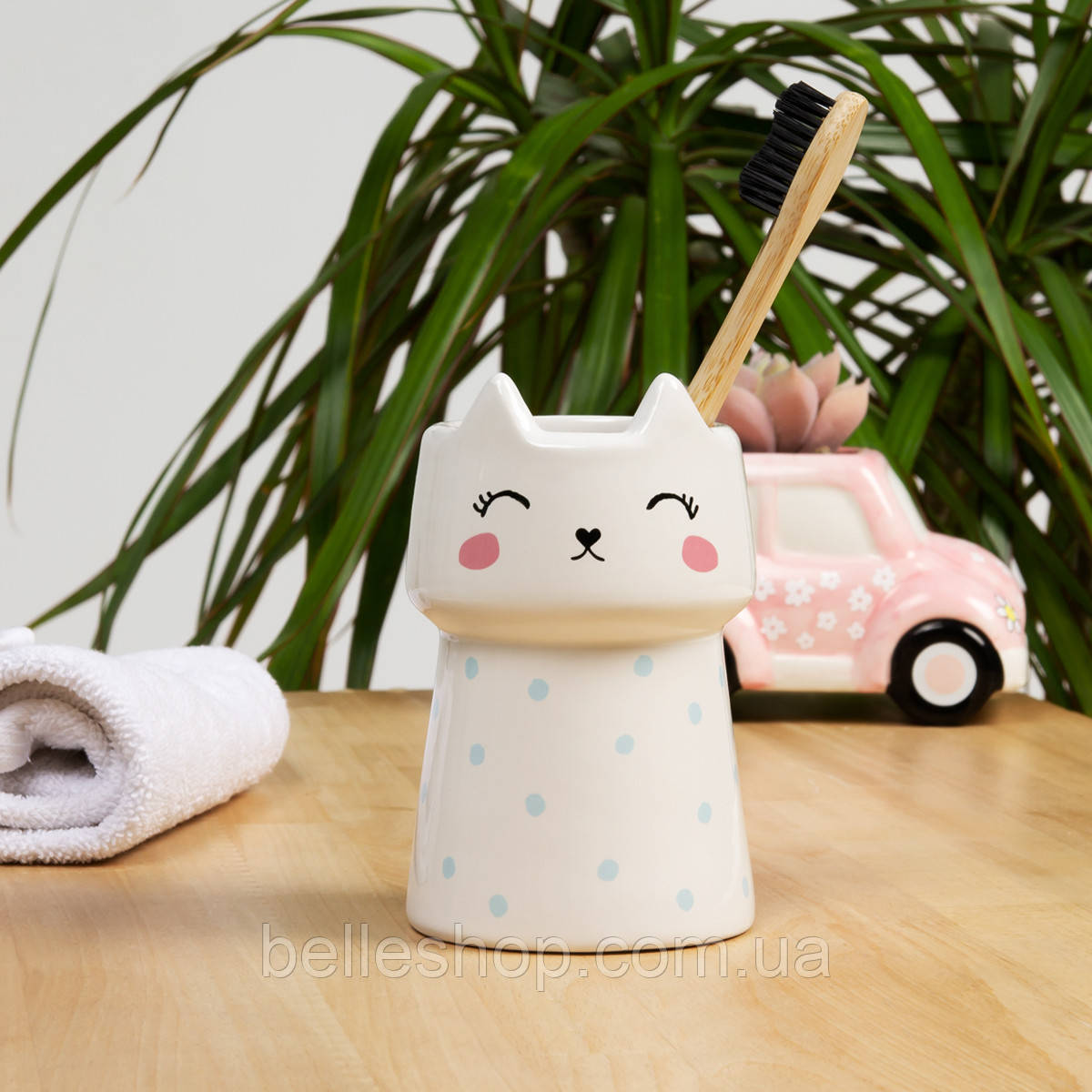 Підставка для зубних щіток та пасти cute cat 250 мл